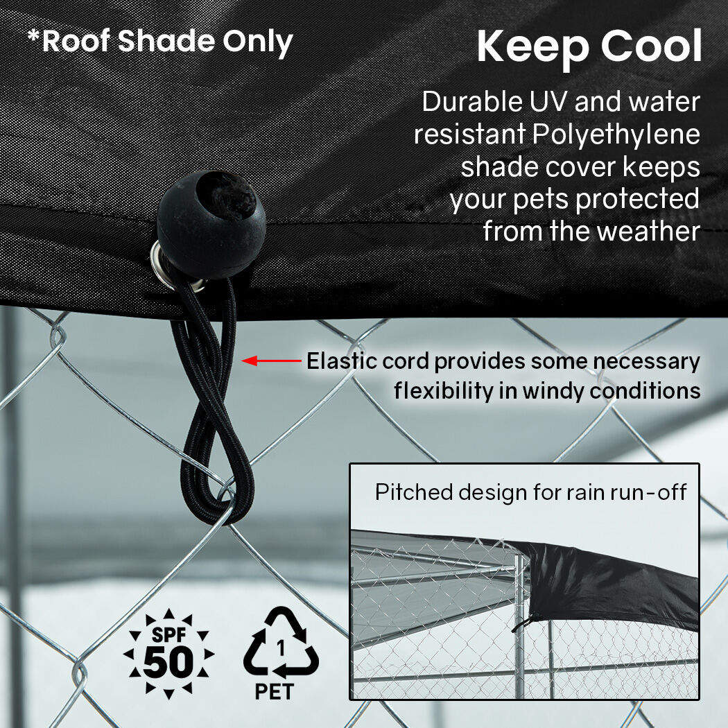 NEATAPET Shade Roof for 3x3m Dog Run Pet Enclosure, UV & Water Resistant, Black colour