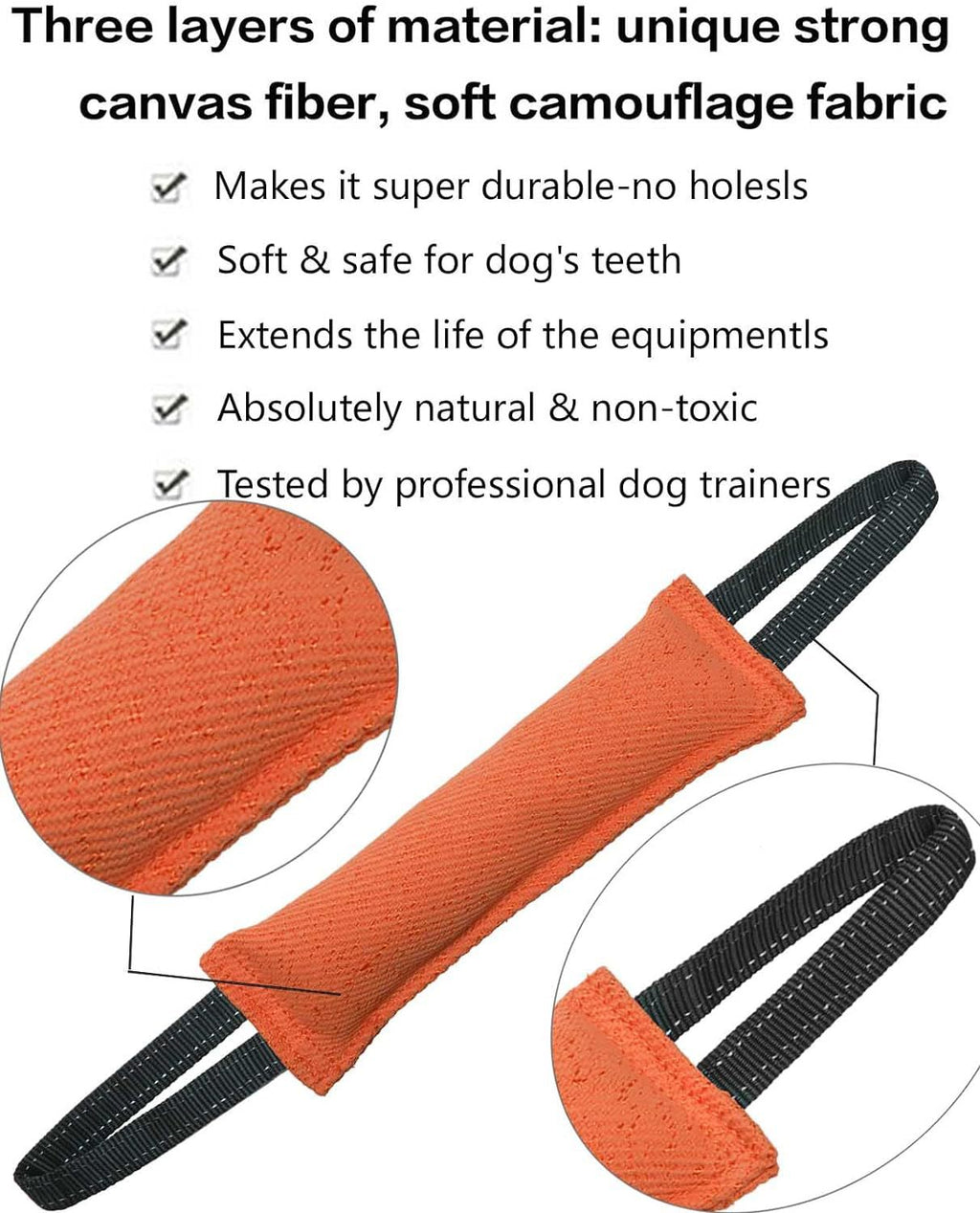Orange Durable 2-Pack Tug-of-War Dog Training Toy - Tear-Resistant, Safe & Interactive for All Breeds