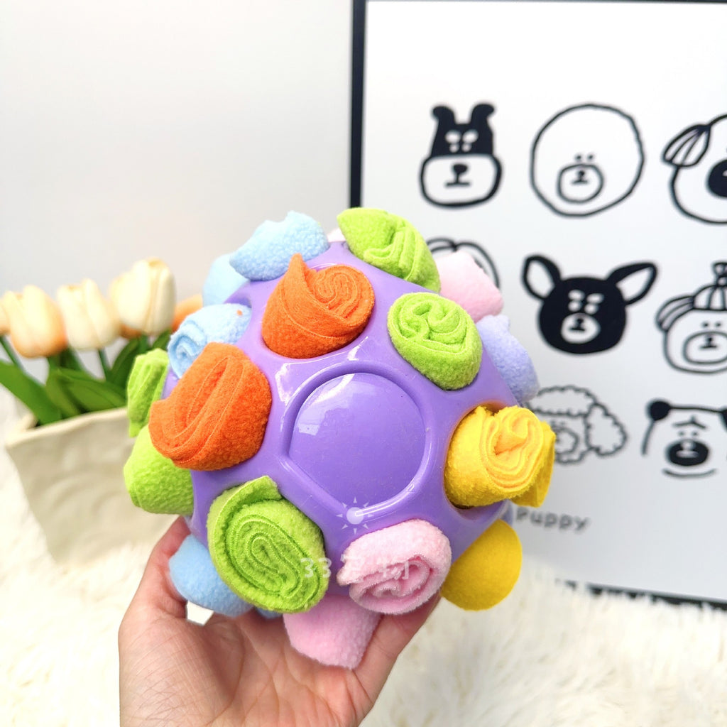 Rubber Snuffle Ball for Pets,Interactive Hollow Treat-Hiding Toy for Dogs and Cats(Blue)