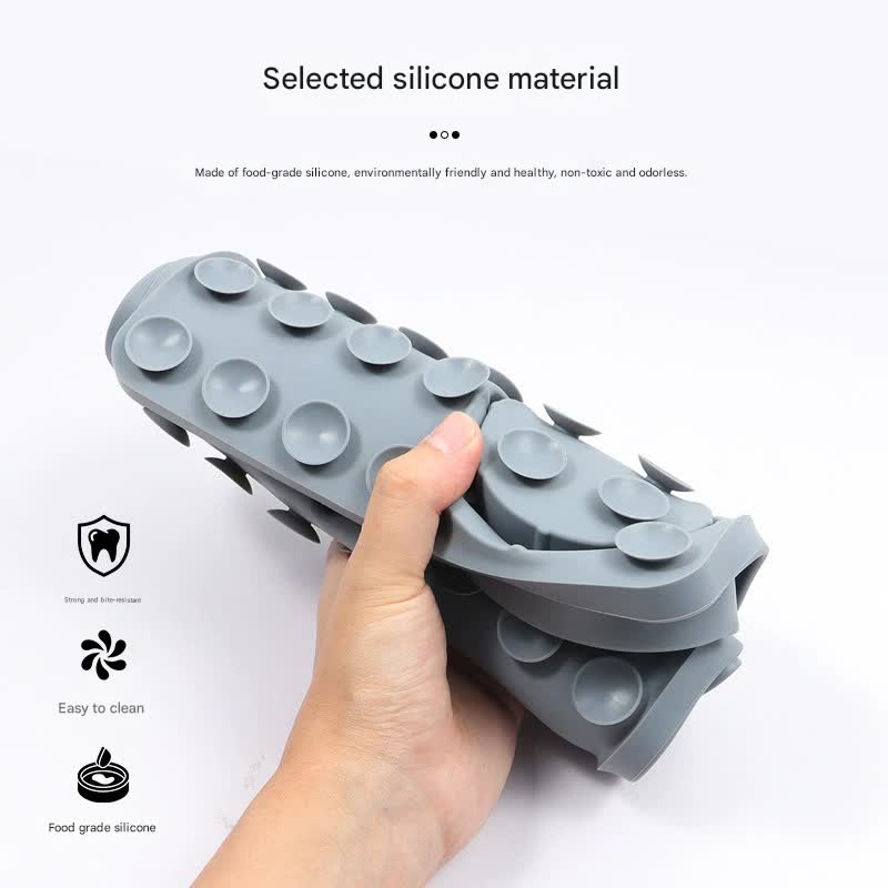 Pet Slow Feeder Lick Mat with Suction Cups - Anti-Anxiety Dog Feeding Mat(Grey)