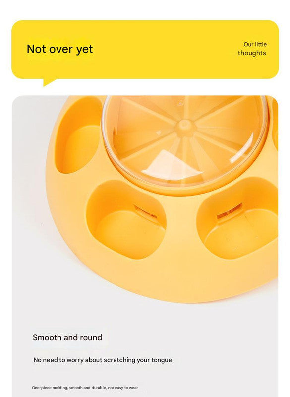 Interactive Pet Slow Feeder & Puzzle Toy - Press to Dispense Food, Improves Digestion(yellow)