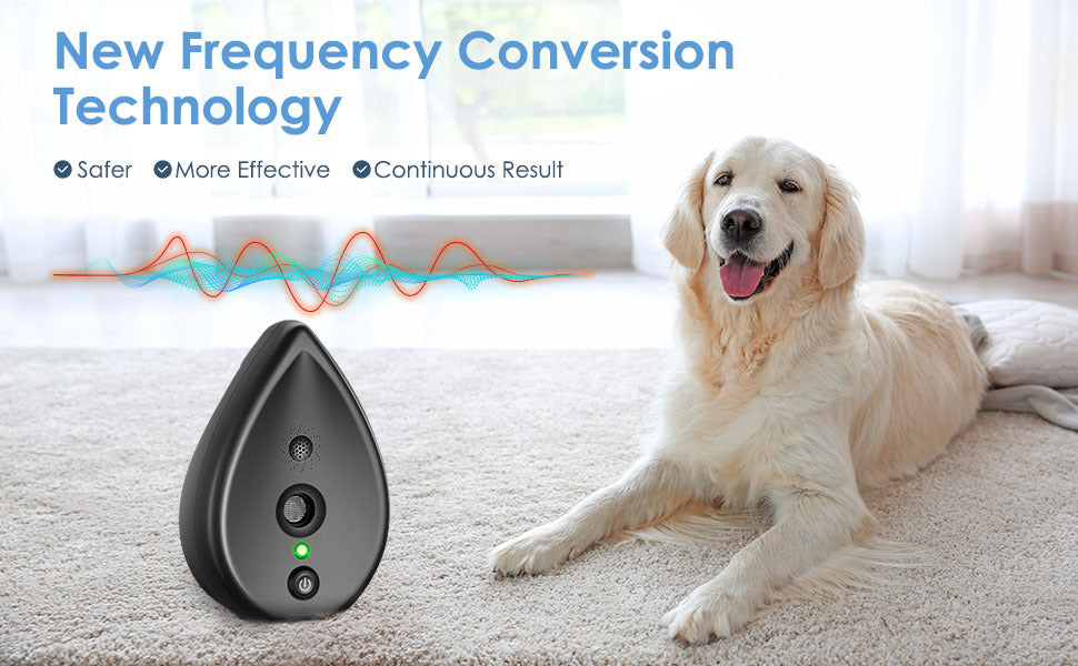 Dark Grey Ultrasonic Anti-Barking Device - Automatic Dog Bark Control & Training Aid | Rechargeable, 3 Modes, 50ft Range