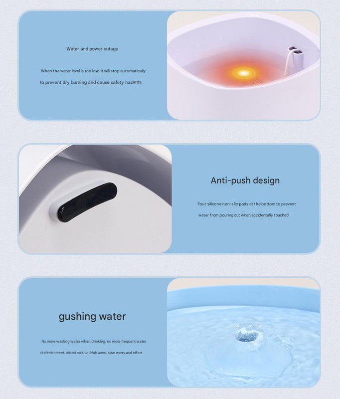 Automatic Pet Water Fountain - USB Powered, Multi-Stage Filtration, Ultra-Quiet, 2L Capacity(Pink)