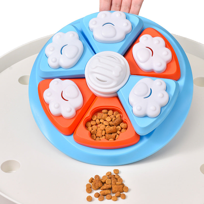 Interactive Dog Puzzle Feeder Toy - IQ Training & Slow Feeder with Anti-Skid Base(blue)