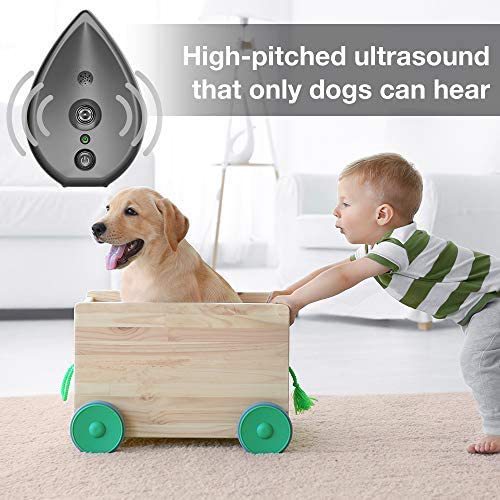 Automatic Ultrasonic Dog Bark Deterrent - Up to 50ft Range, Safe Frequency Conversion, Indoor Use(black)