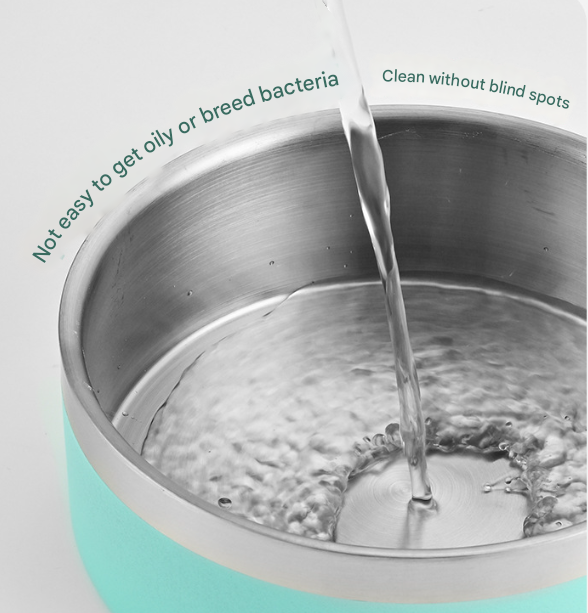 Beige and Silver Premium 304 Stainless Steel Pet Bowl (64oz) - Non-Slip, Anti-Tip Food & Water Dish for Dogs & Cats - Durable & Easy Clean