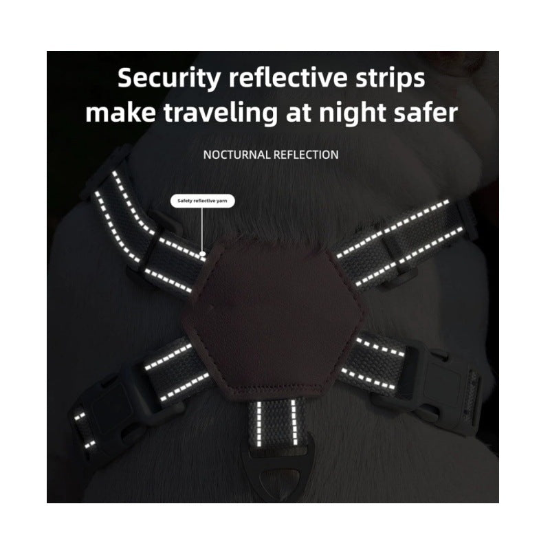 Pink Reflective X-Style Dog Harness with Leash for Small Breeds